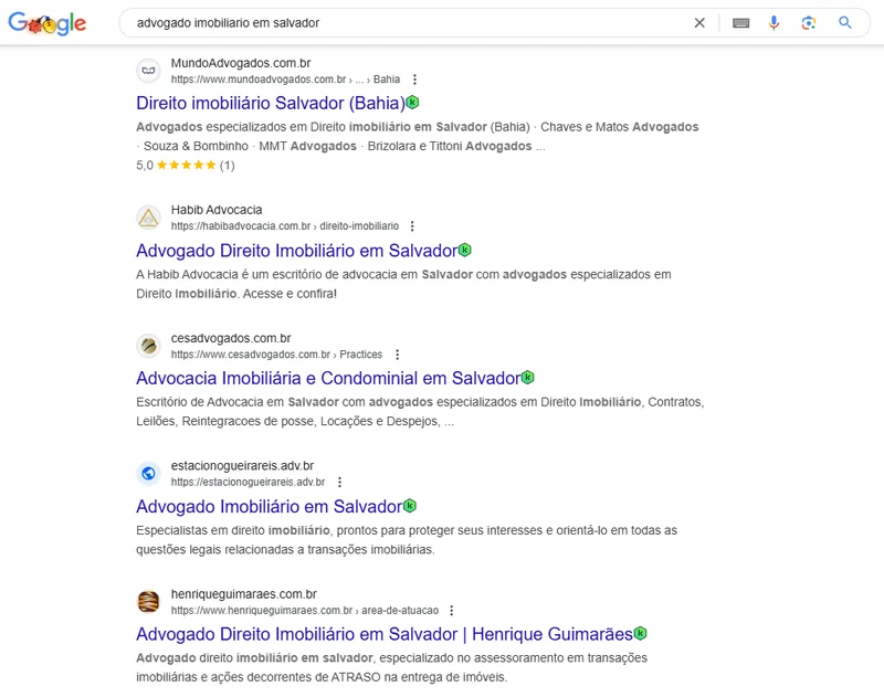 resultados de pesquisa do google onde é um exemplo claro de o que é seo